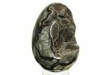 Septarian Dragon Egg Geode - Black Crystals #274889-1